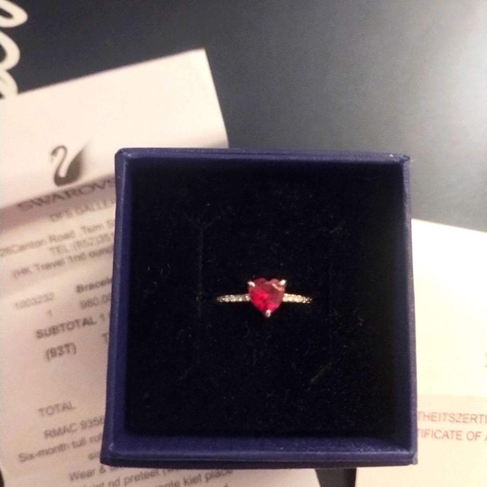 Swarovski Red Heart Ring